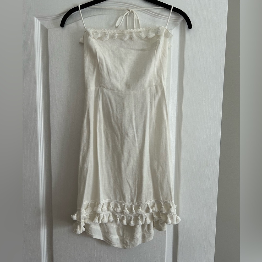 Princess Polly White Lightweight Dress with Tassel Detail